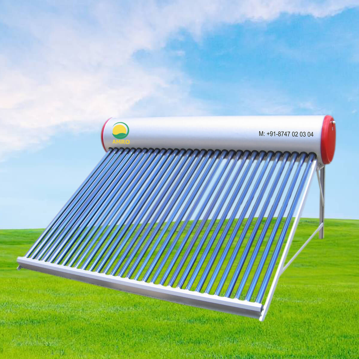 Best solar water heater in Bangalore from amro renewables llp with quality